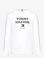 Tommy Hilfiger - TH LOGO TEE L/S - långärmade t-shirts - white - 0