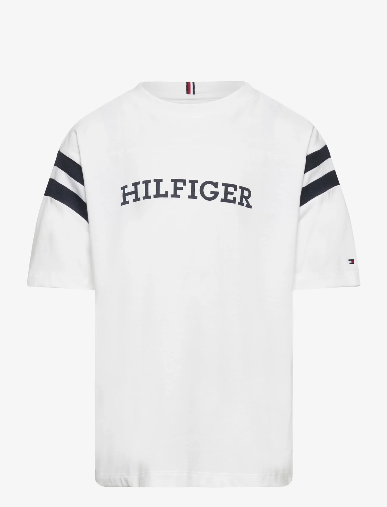 Tommy Hilfiger - MONOTYPE VARSITY TEE S/S - kortærmede t-shirts - white - 1