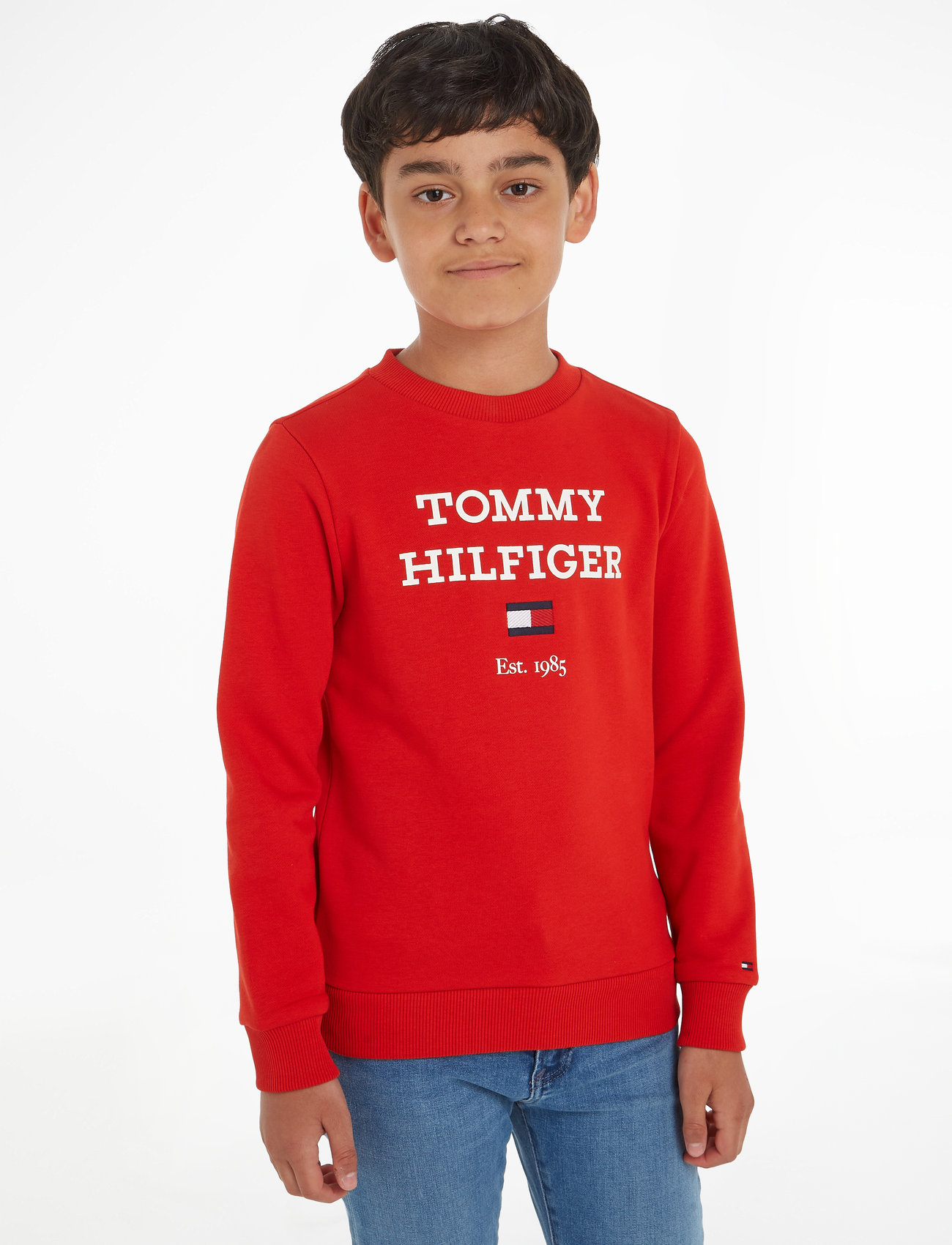 Tommy Hilfiger - TH LOGO SWEATSHIRT - bluzy - fierce red - 0