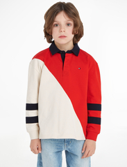Tommy Hilfiger - COLORBLOCK RUGBY POLO L/S - poloshirts - red/white colorblock - 2