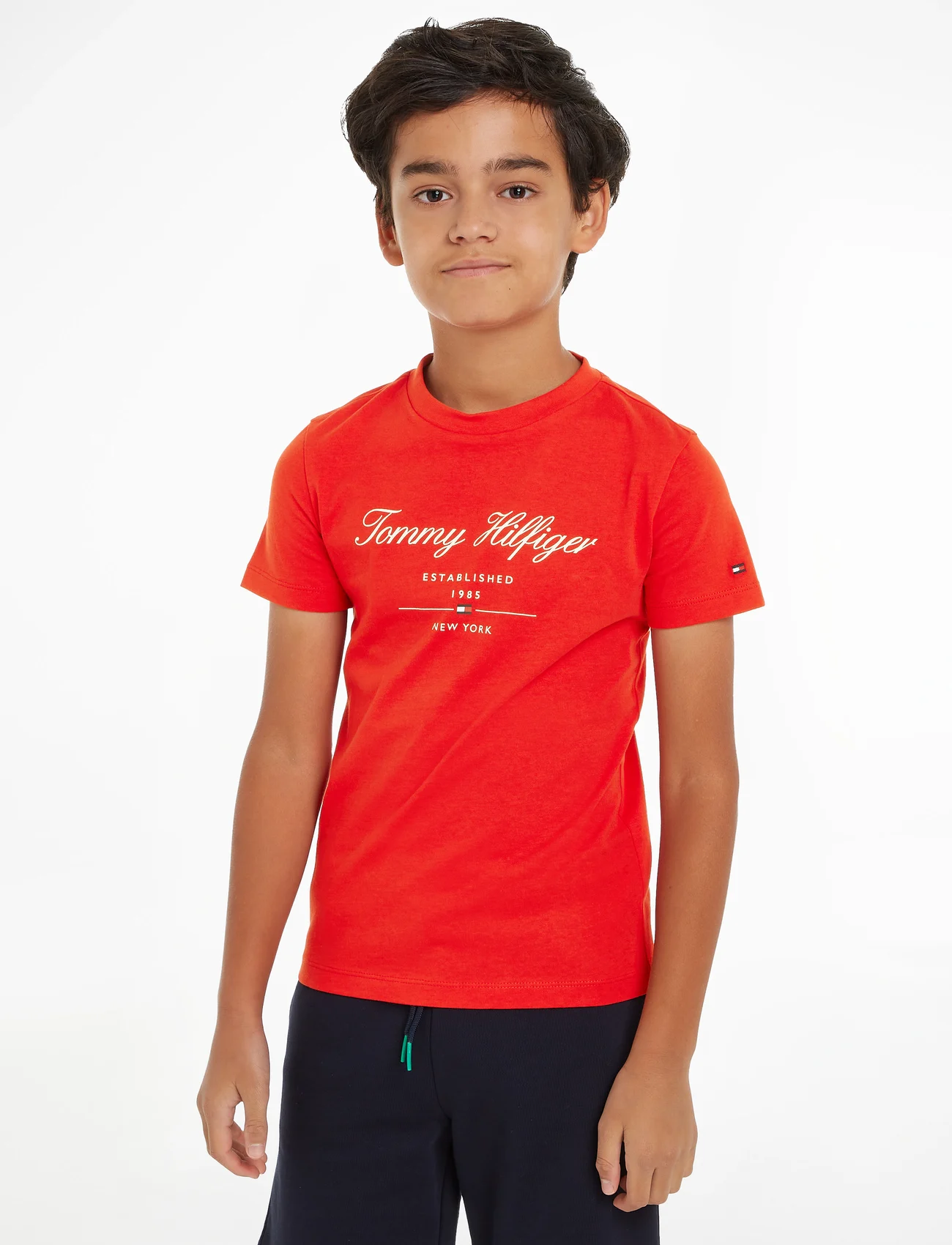 Tommy Hilfiger - TOMMY SCRIPT TEE S/S - kortærmede t-shirts - fierce red - 1