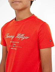 Tommy Hilfiger - TOMMY SCRIPT TEE S/S - short-sleeved t-shirts - fierce red - 3