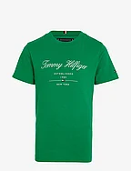 TOMMY SCRIPT TEE S/S - OLYMPIC GREEN