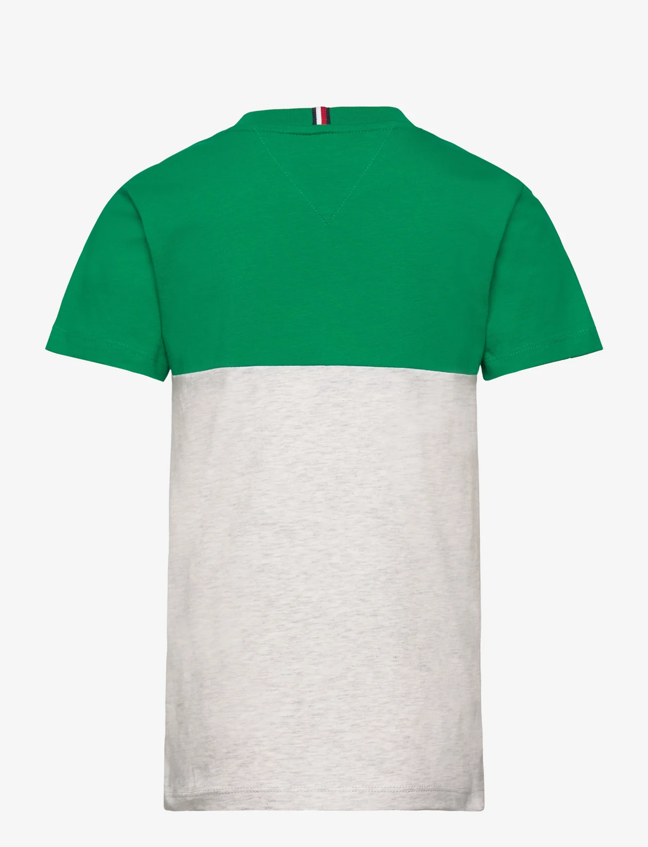 Tommy Hilfiger - ESSENTIAL COLORBLOCK TEE S/S - kortærmede t-shirts - olympic green/light grey melange - 1