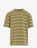 STRIPE TEE S/S - FADED OLIVE BASE/WHITE STRIPE