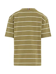 Tommy Hilfiger - STRIPE TEE S/S - marškinėliai trumpomis rankovėmis - faded olive base/white stripe - 4
