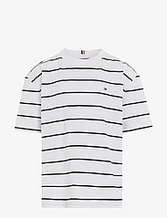 Tommy Hilfiger - STRIPE TEE S/S - kortärmade t-shirts - white base/blue stripe - 0