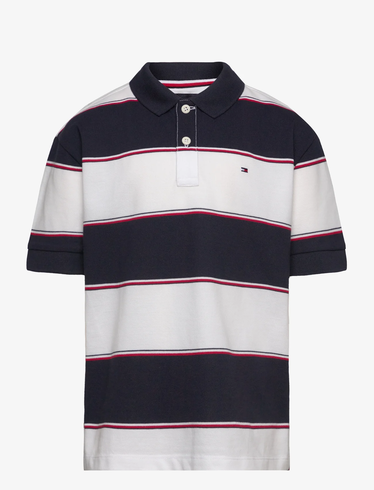 Tommy Hilfiger - GLOBAL RUGBY STRIPE POLO S/S - pikeepaidat - white/blue stripe - 0