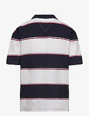 Tommy Hilfiger - GLOBAL RUGBY STRIPE POLO S/S - poloshirts - white/blue stripe - 1