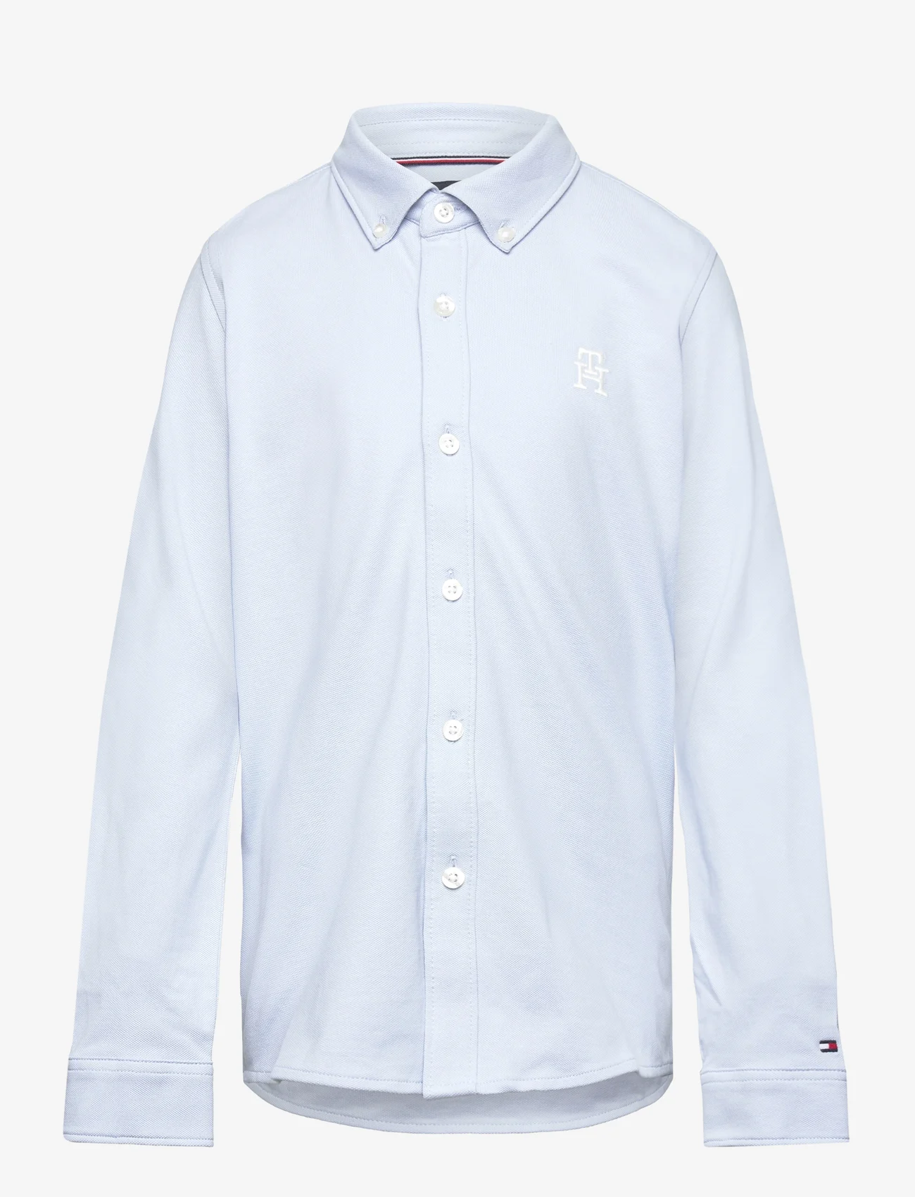 Tommy Hilfiger - MONOGRAM STRETCH PIQUE SHIRT L/S - long-sleeved shirts - breezy blue - 0