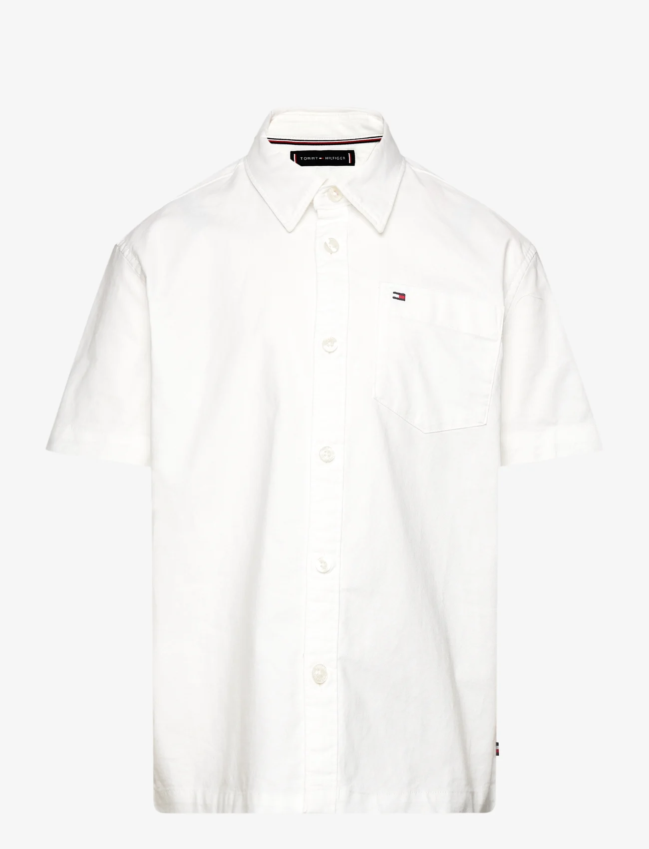 Tommy Hilfiger - SOLID OXFORD SHIRT S/S - kortärmade skjortor - white - 0