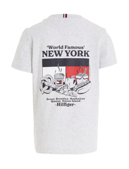 Tommy Hilfiger - FINEST FOOD TEE S/S - kortärmade t-shirts - new light grey heather - 6