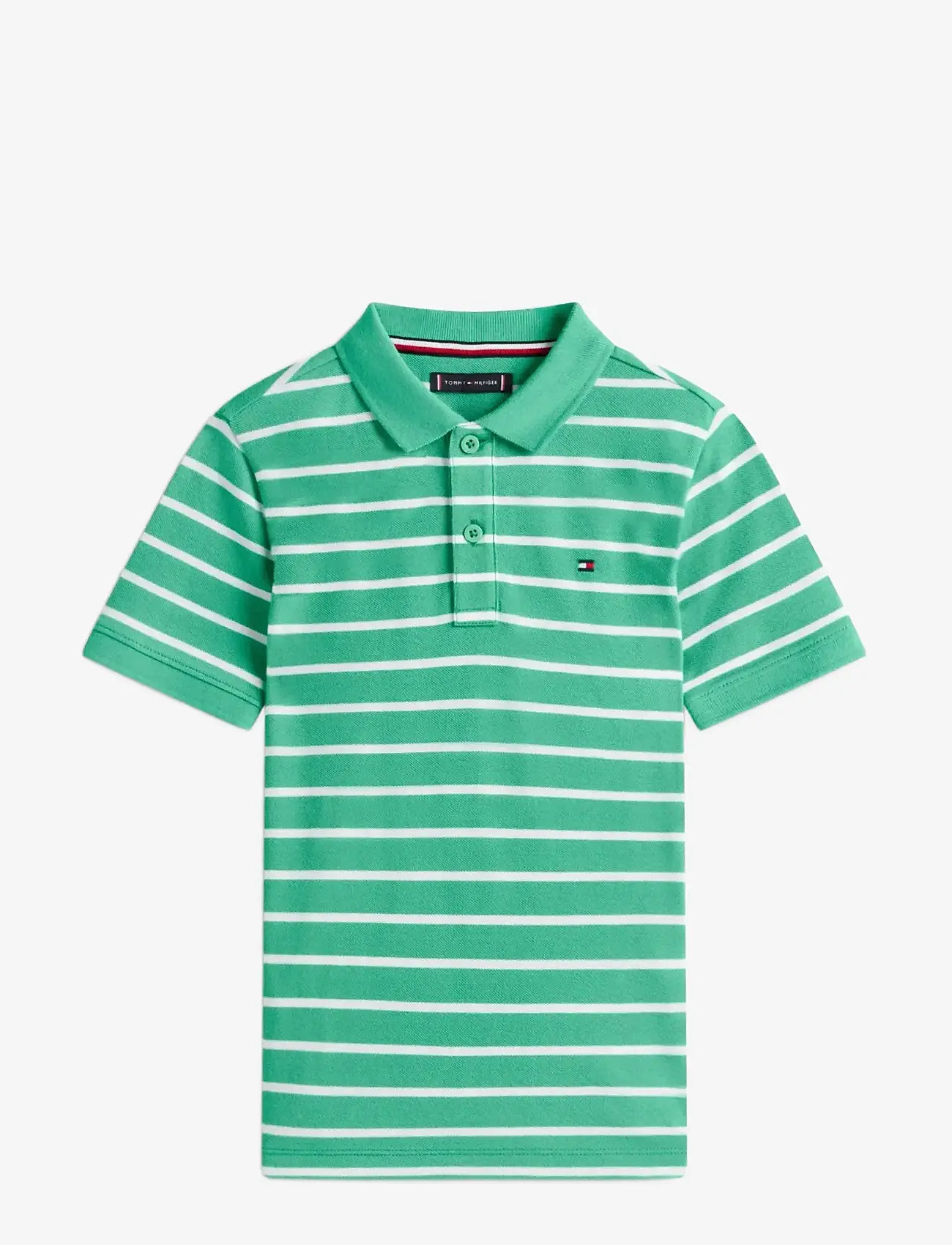 Tommy Hilfiger - FLAG POLO SS - kortærmede poloer - bahama green stripe - 1