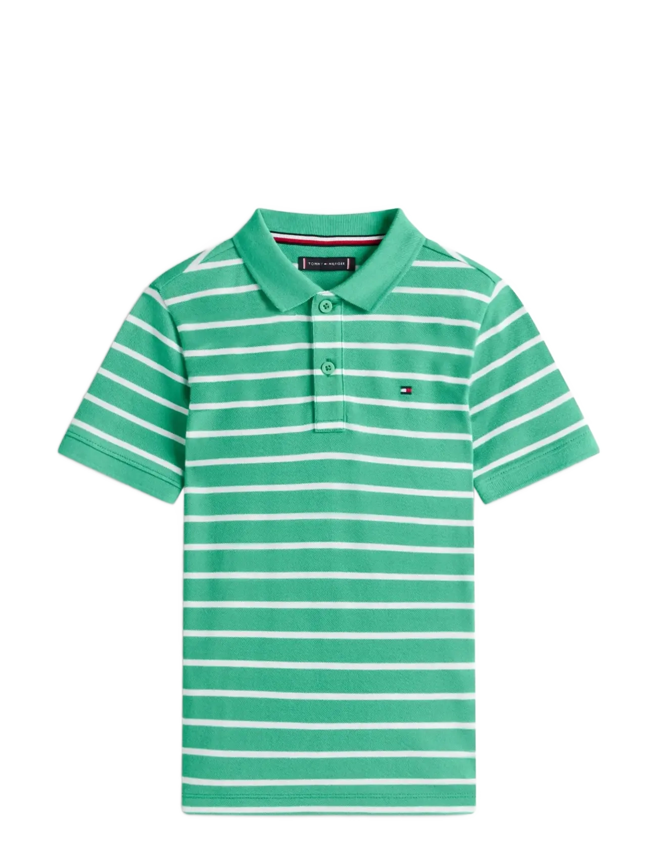 Tommy Hilfiger FLAG POLO SS - Tommy Hilfiger - BAHAMA GREEN STRIPE / green
