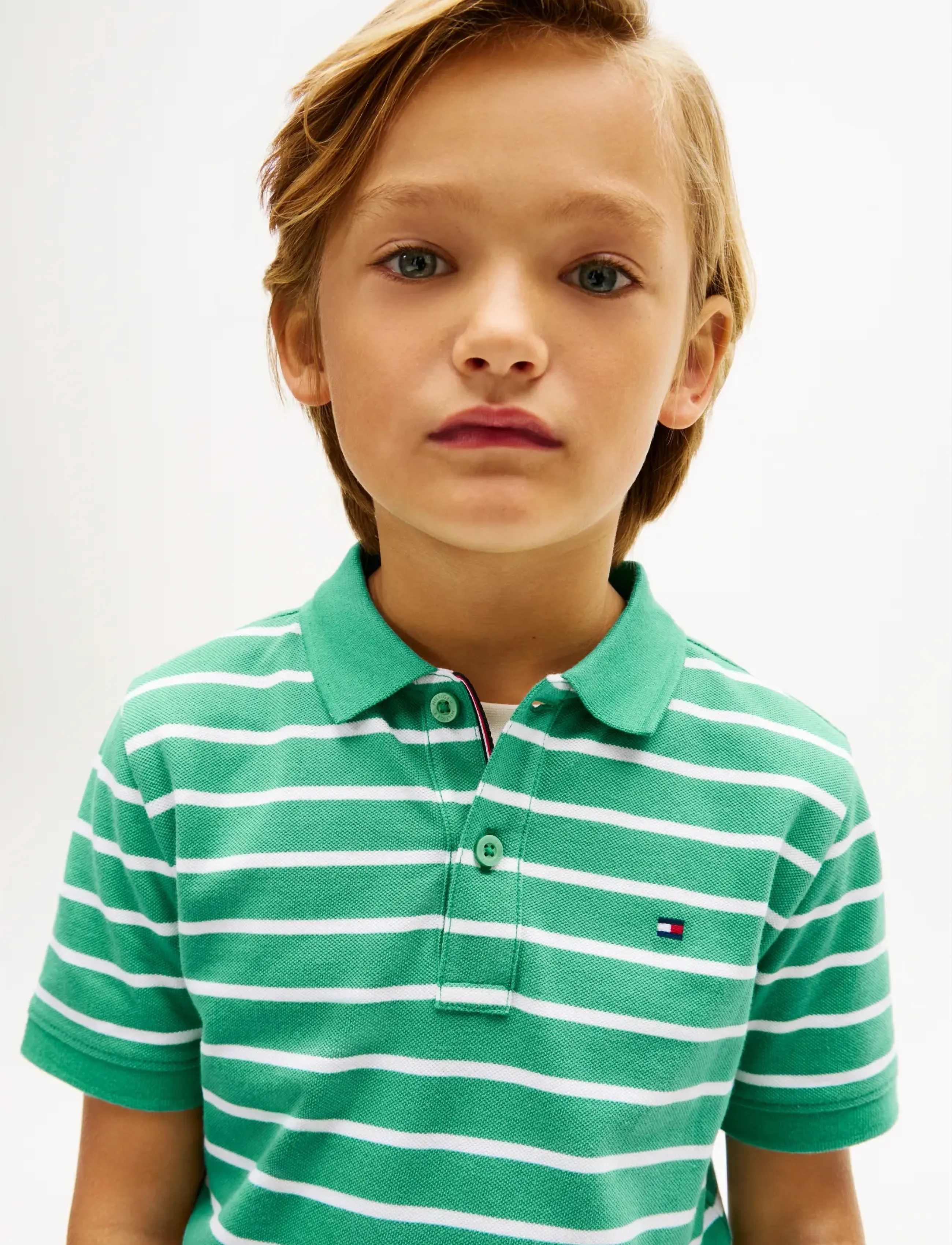 Tommy Hilfiger - FLAG POLO SS - lühikeste varrukatega polod - bahama green stripe - 4