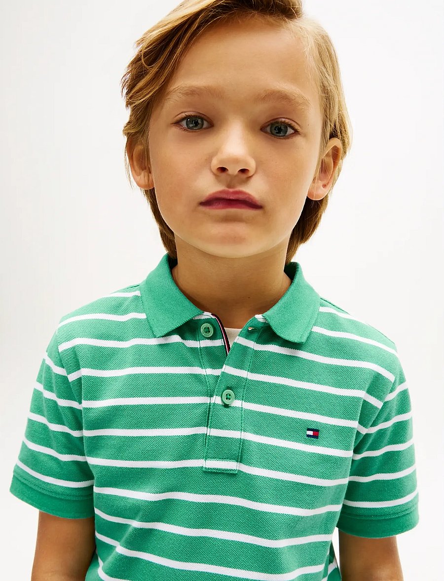 Tommy Hilfiger - FLAG POLO SS - kortærmede poloer - bahama green stripe - 4