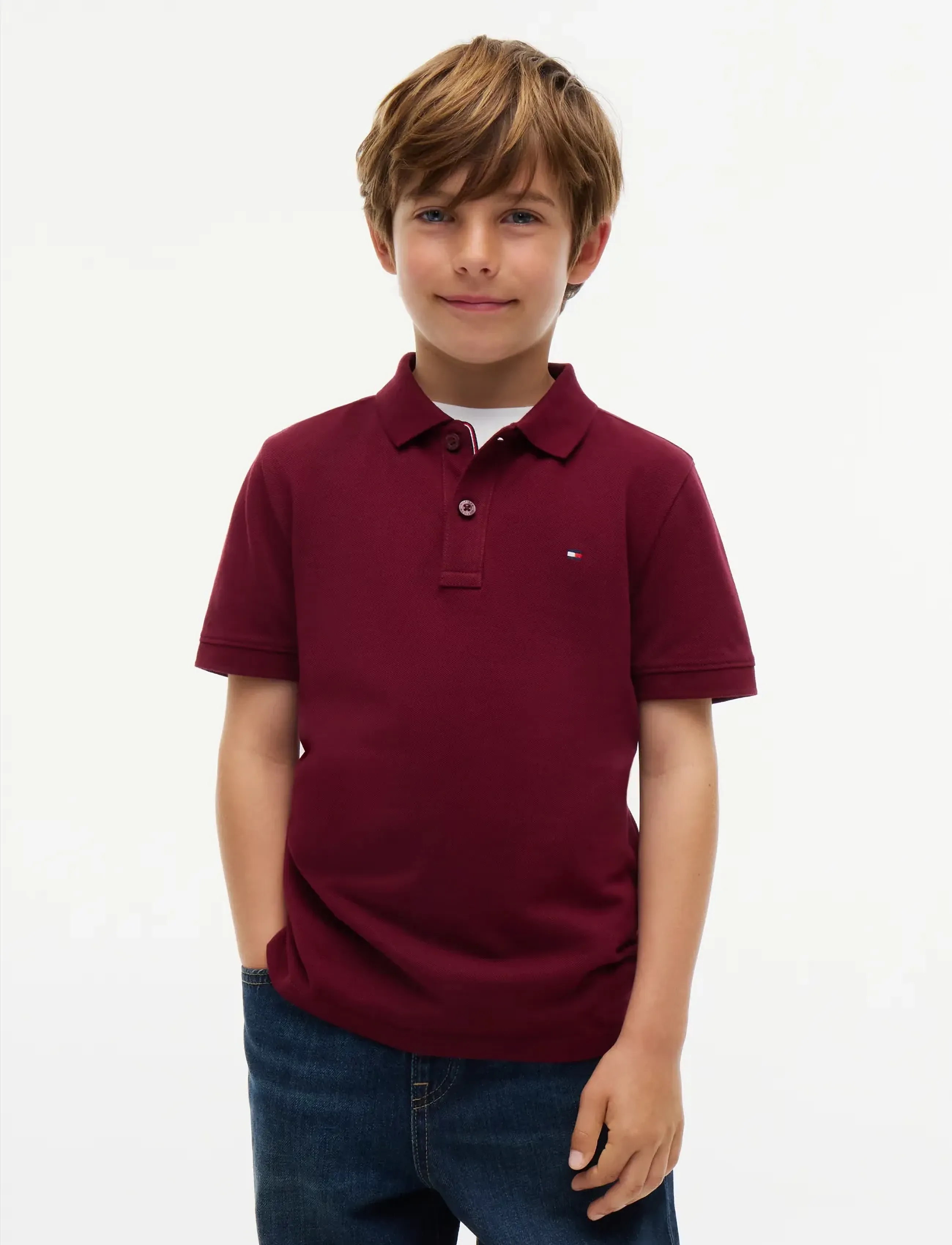 Tommy Hilfiger FLAG POLO SS - Tommy Hilfiger - BURGUNDY / burgundy