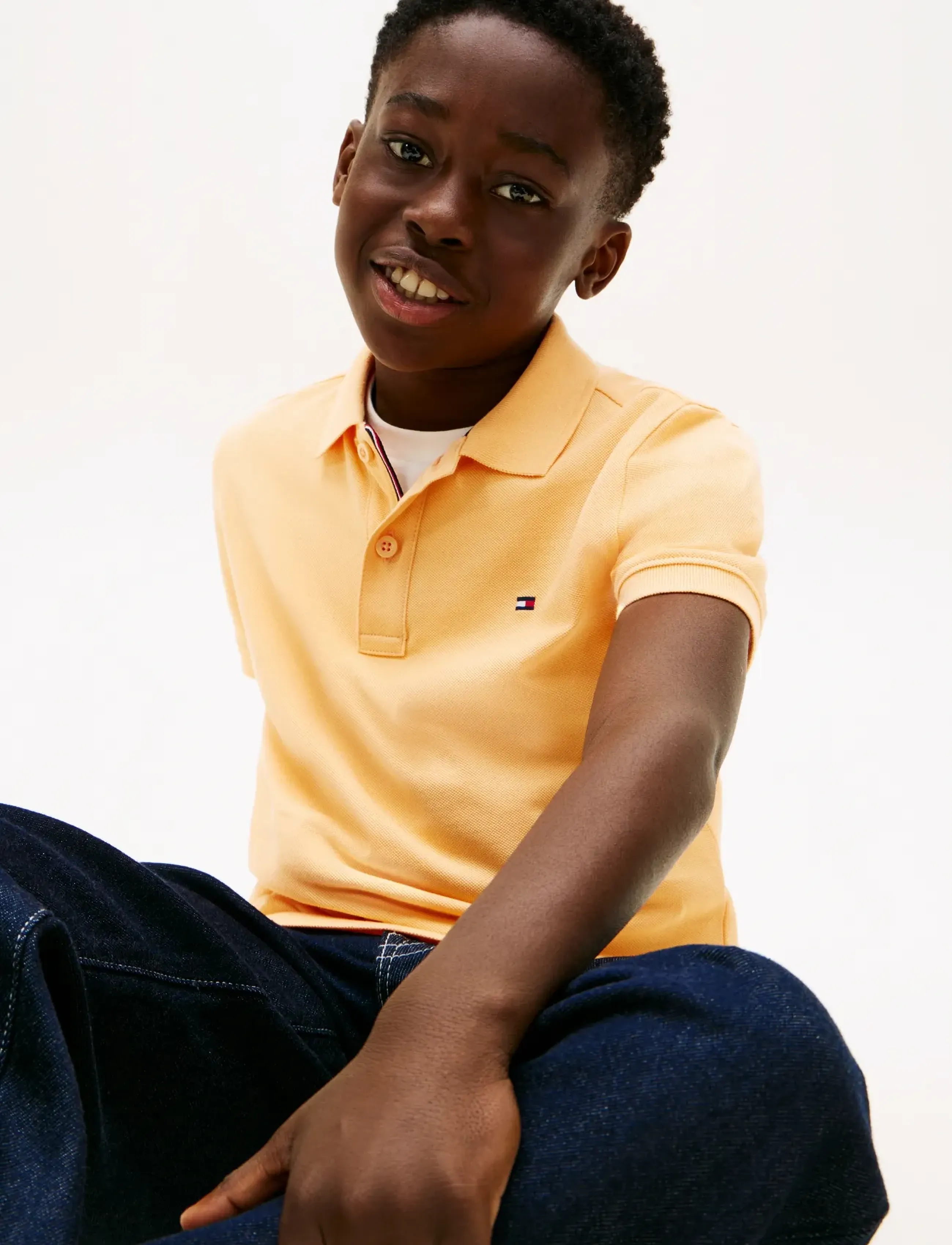 Tommy Hilfiger - FLAG POLO SS - kortærmede poloer - faded sun kiss - 4