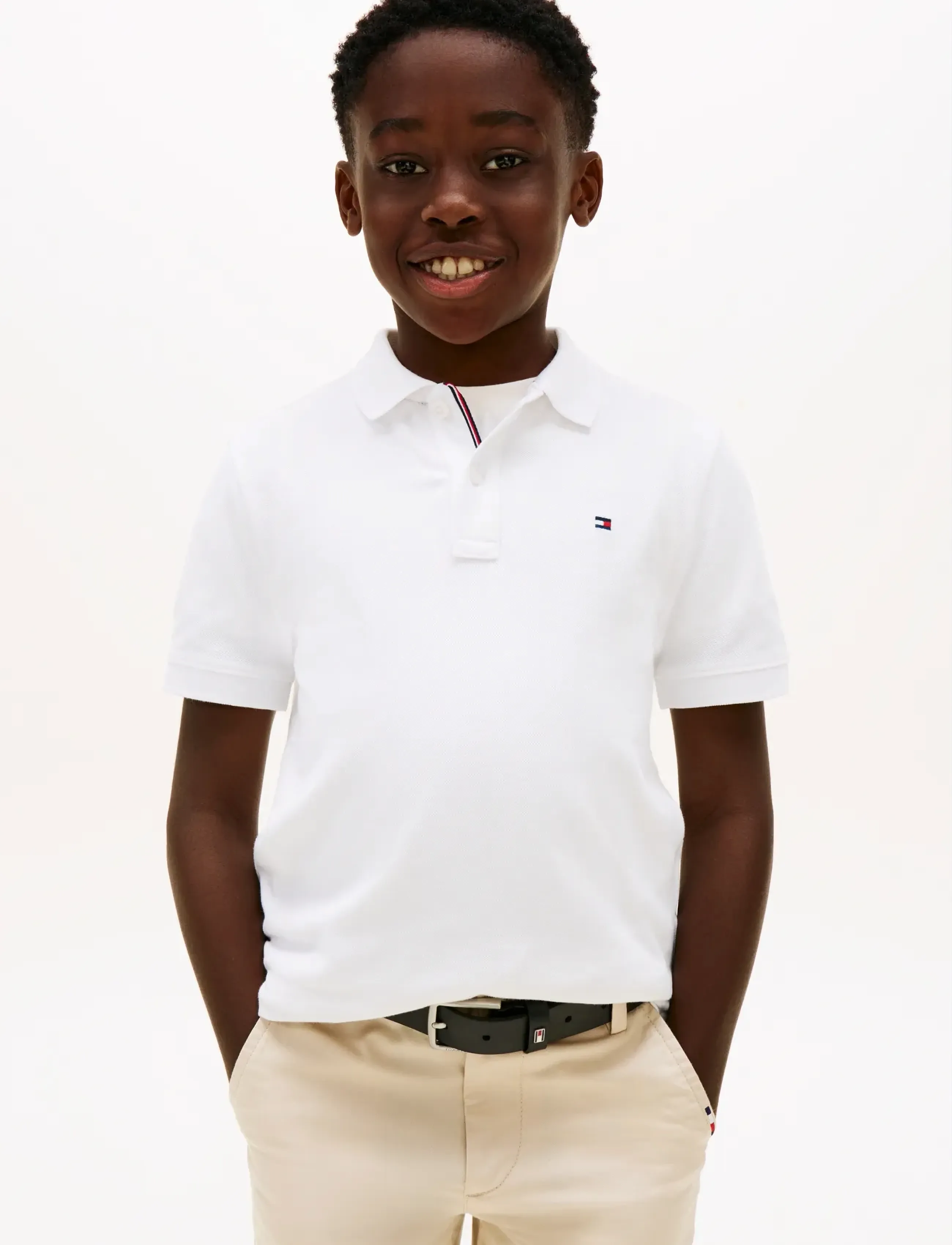 Tommy Hilfiger FLAG POLO SS - Kurzärmelig - WHITE / white