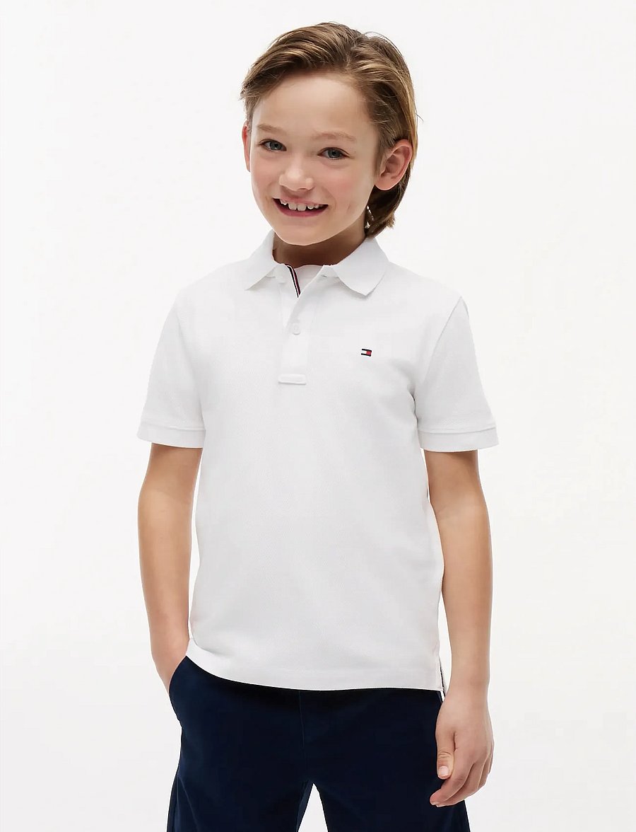 Tommy Hilfiger - FLAG POLO SS - kortärmade pikéer - white - 0