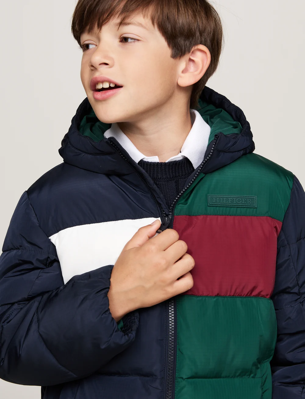 Color block jacket tommy hilfiger sales
