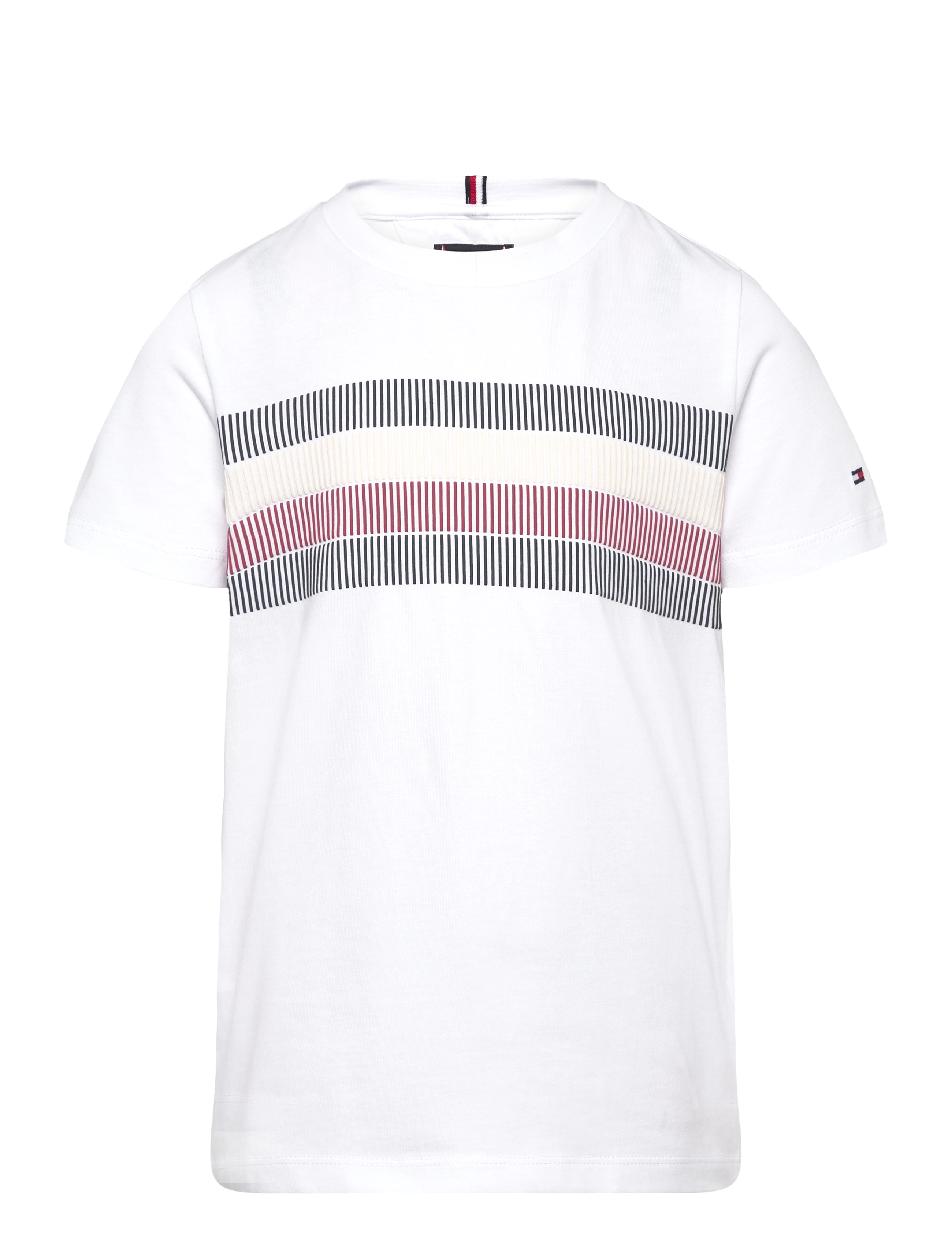 GLOBAL STRIPE PRINT REG TEE SS - WHITE