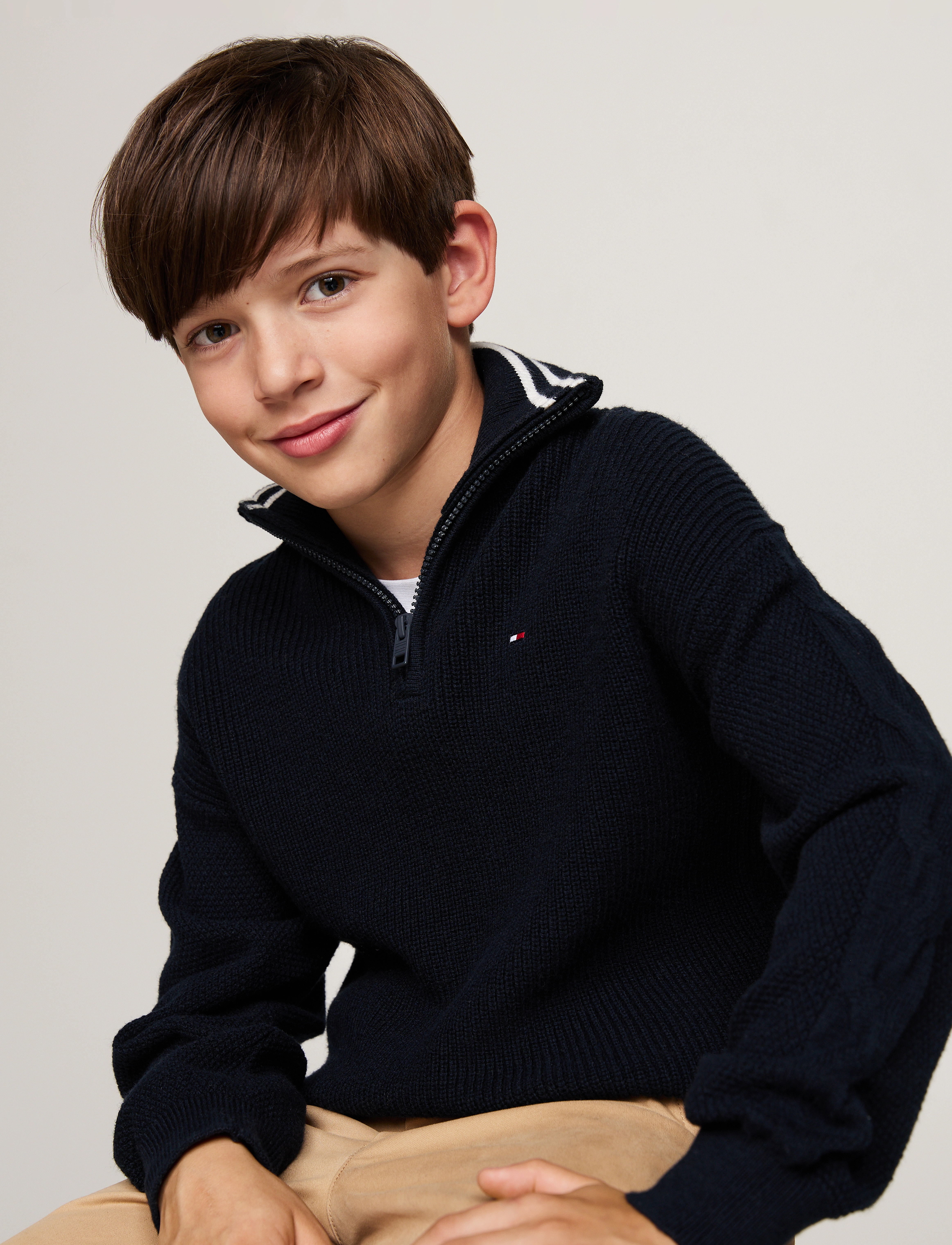 Tommy Hilfiger - TURTLENECK HALF ZIP SWEATER - desert sky - 1