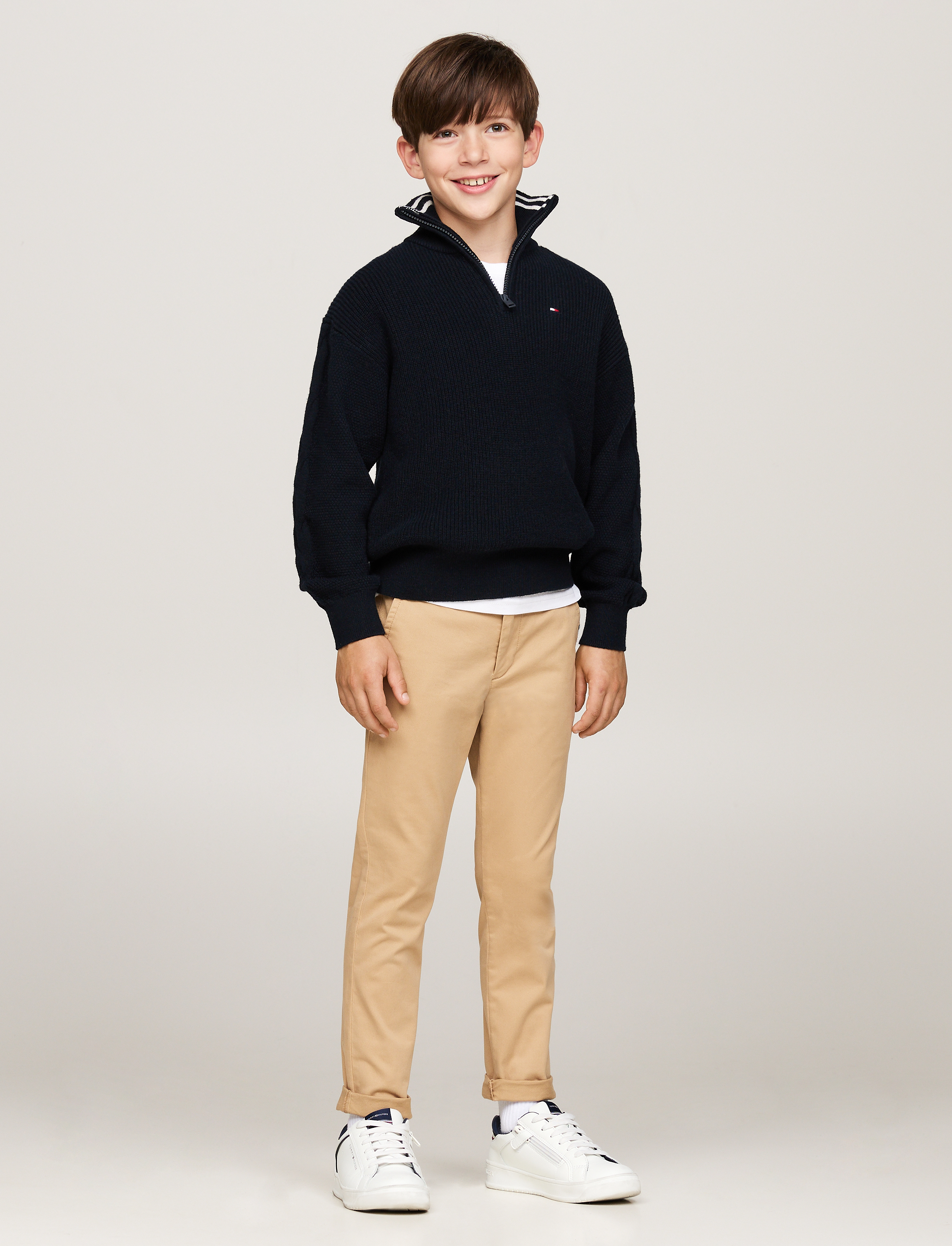 Tommy Hilfiger - TURTLENECK HALF ZIP SWEATER - desert sky - 3