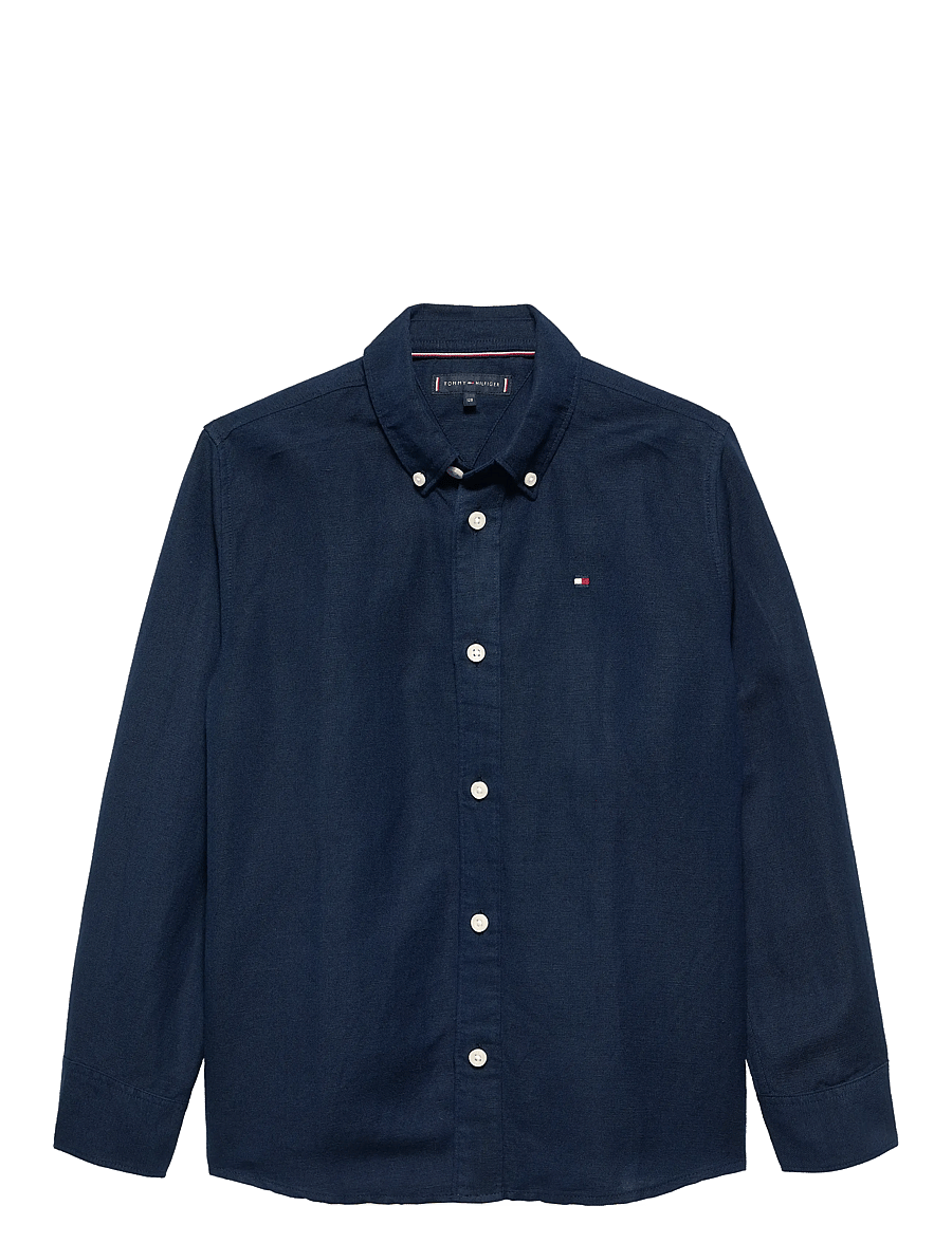 Tommy Hilfiger - LINEN BLEND RELAXED SHIRT LS - langärmlige hemden - dark night navy - 0