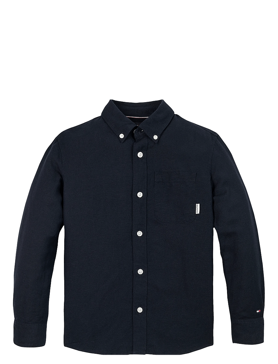 Tommy Hilfiger - LINEN BLEND RELAXED SHIRT LS - langærmede skjorter - dark night navy - 1