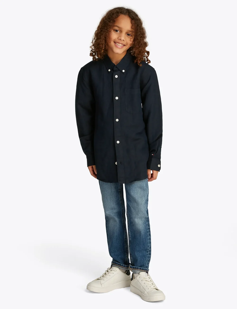 Tommy Hilfiger - LINEN BLEND RELAXED SHIRT LS - långärmade skjortor - dark night navy - 0