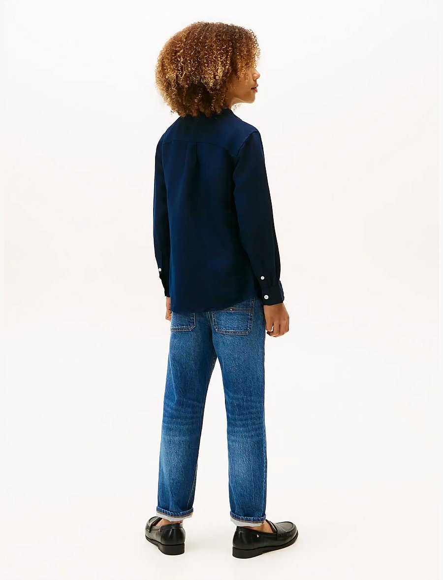 Tommy Hilfiger - LINEN BLEND RELAXED SHIRT LS - langærmede skjorter - dark night navy - 5