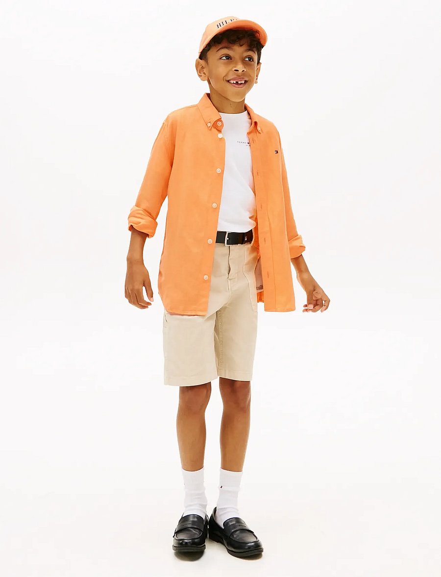 Tommy Hilfiger - LINEN BLEND RELAXED SHIRT LS - pikkade varrukatega särgid - faded sun kiss - 3