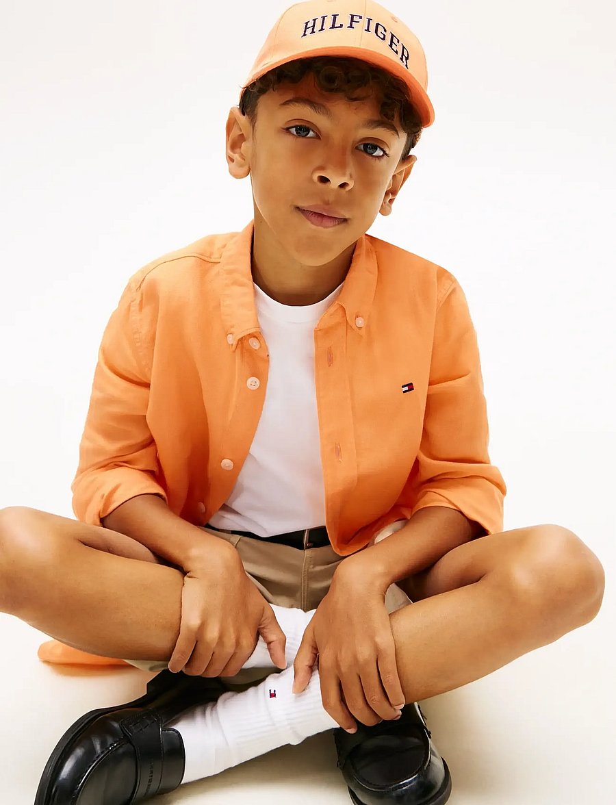 Tommy Hilfiger - LINEN BLEND RELAXED SHIRT LS - pikkade varrukatega särgid - faded sun kiss - 4