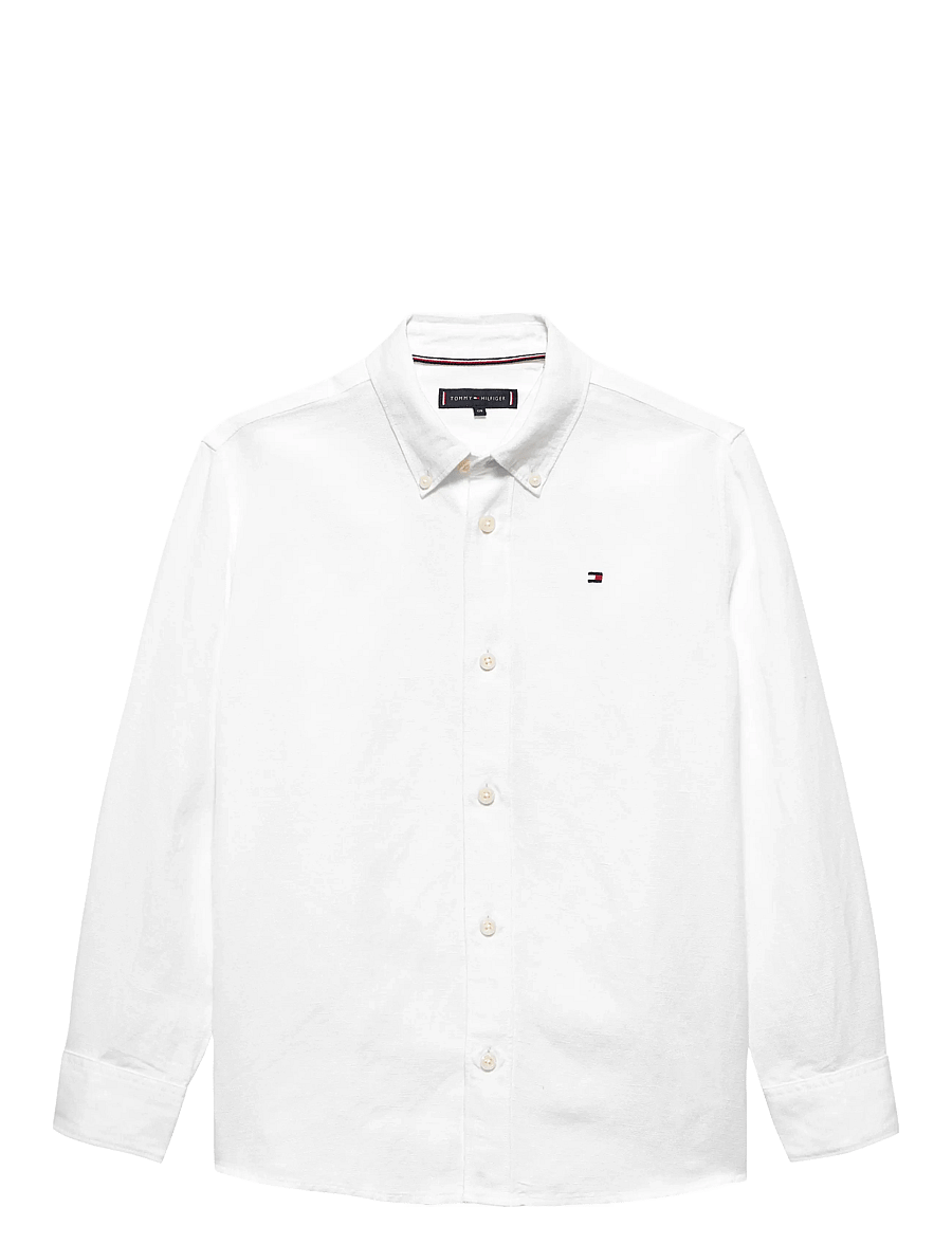 Tommy Hilfiger - LINEN BLEND RELAXED SHIRT LS - pikkade varrukatega särgid - white - 0