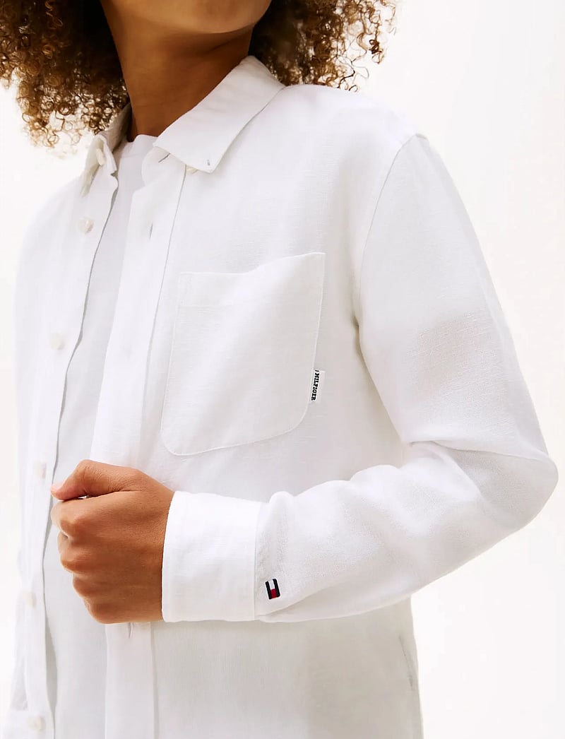 Tommy Hilfiger - LINEN BLEND RELAXED SHIRT LS - langærmede skjorter - white - 4