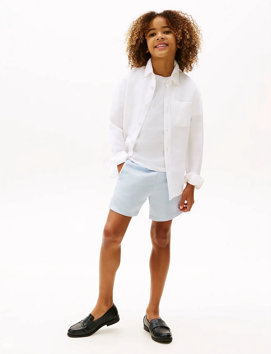 Tommy Hilfiger - LINEN BLEND RELAXED SHIRT LS - langærmede skjorter - white - 5