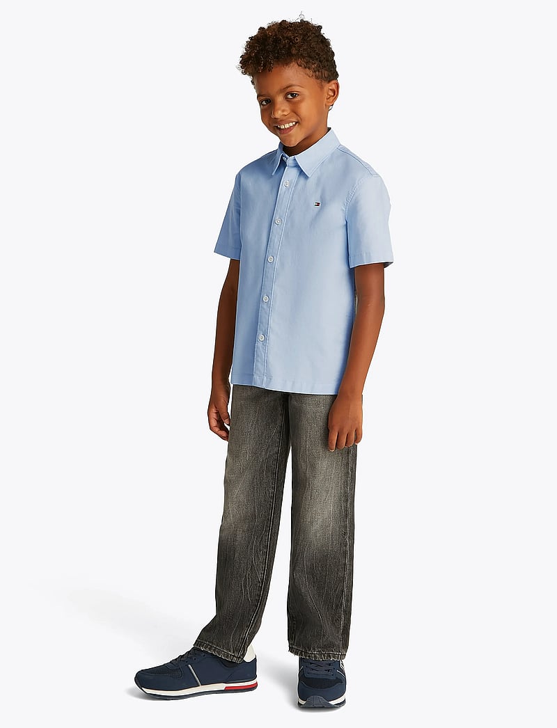 Tommy Hilfiger - STRETCH OXFORD SHIRT SS - kortärmade skjortor - breezy blue - 0