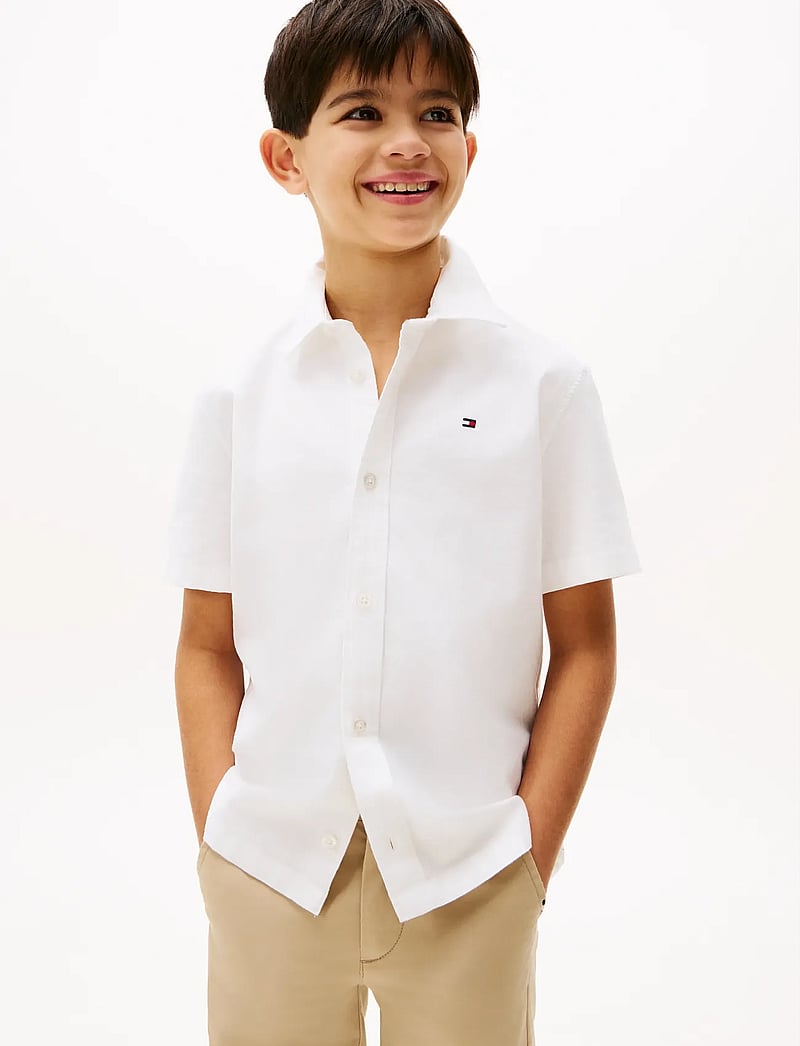 Tommy Hilfiger - STRETCH OXFORD SHIRT SS - kortärmade skjortor - white - 0