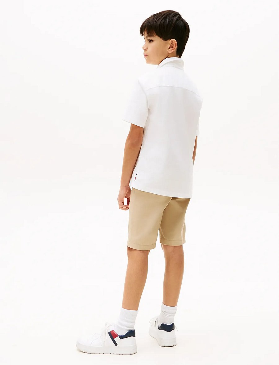Tommy Hilfiger - STRETCH OXFORD SHIRT SS - kurzärmlige hemden - white - 3