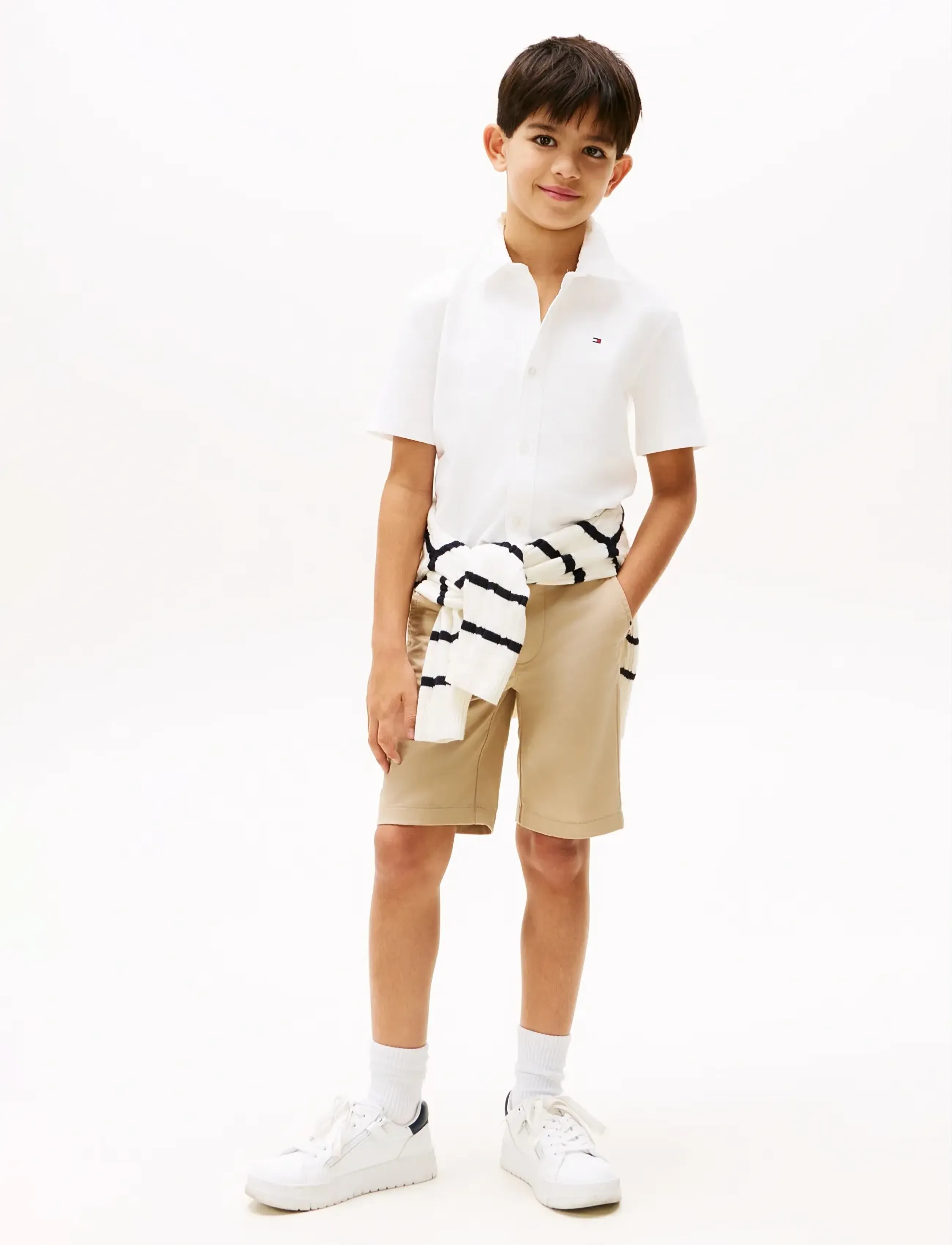 Tommy Hilfiger - STRETCH OXFORD SHIRT SS - kurzärmlige hemden - white - 4