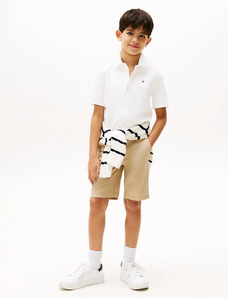 Tommy Hilfiger - STRETCH OXFORD SHIRT SS - kurzärmlige hemden - white - 4