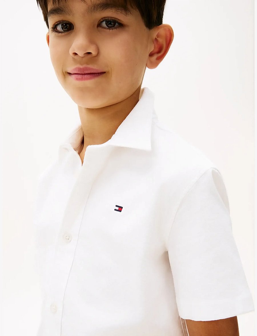Tommy Hilfiger - STRETCH OXFORD SHIRT SS - kurzärmlige hemden - white - 5