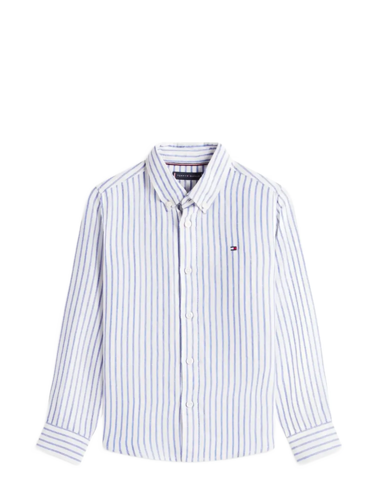 Tommy Hilfiger LINEN BLEND STRIPED SHIRT LS - Kläder - EMPIRE BLUE STRIPE / blue