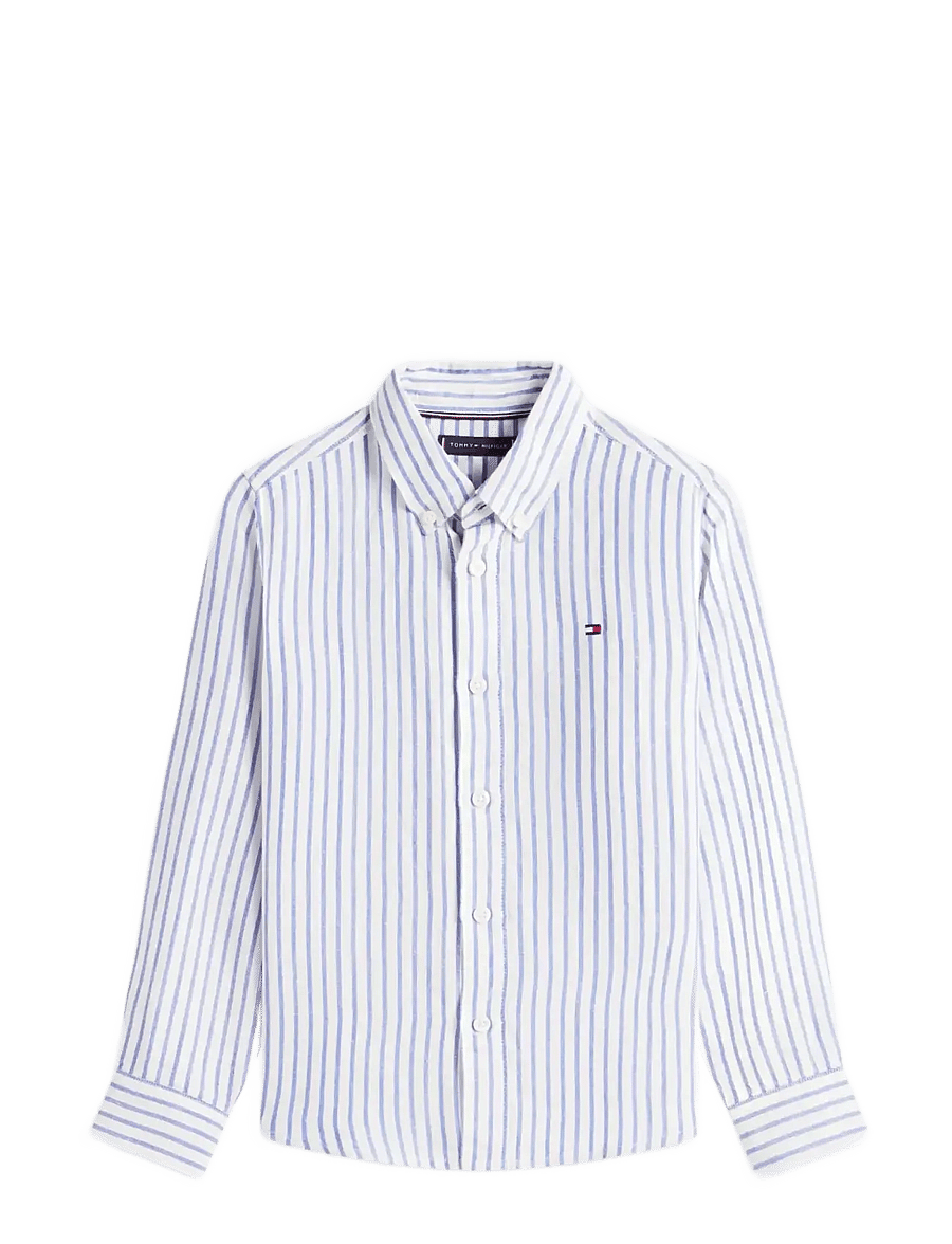 Tommy Hilfiger - LINEN BLEND STRIPED SHIRT LS - overhemden met lange mouwen - empire blue stripe - 1