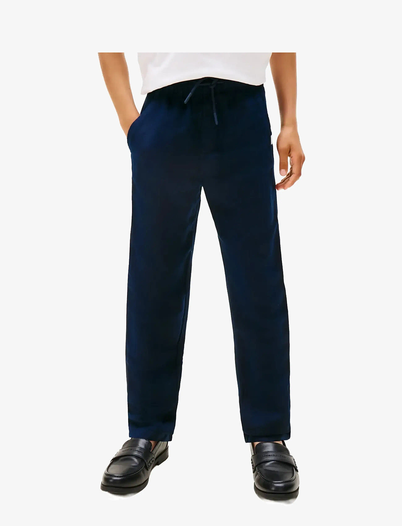Tommy Hilfiger - LINEN VISCOSE PANT - linane riietus - dark night navy - 3