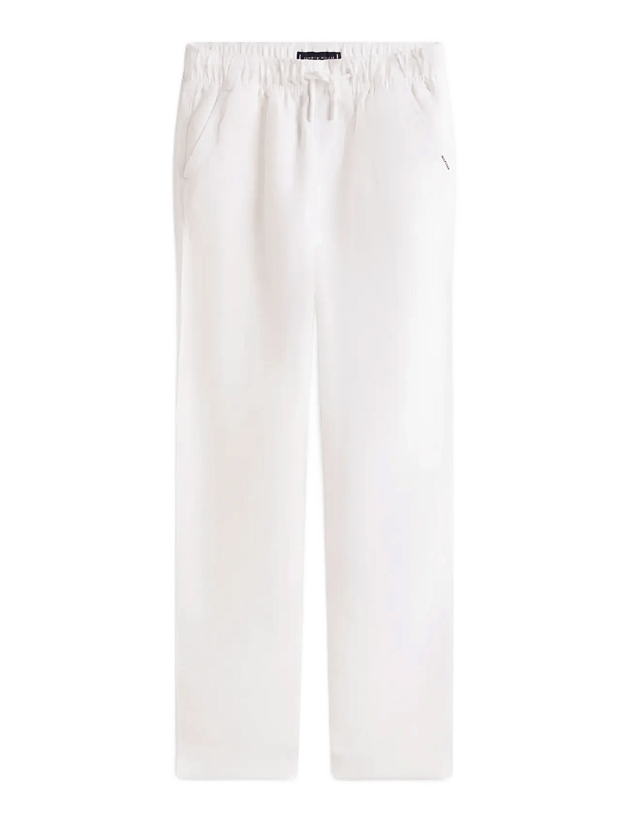 Tommy Hilfiger - LINEN VISCOSE PANT - linane riietus - white - 1