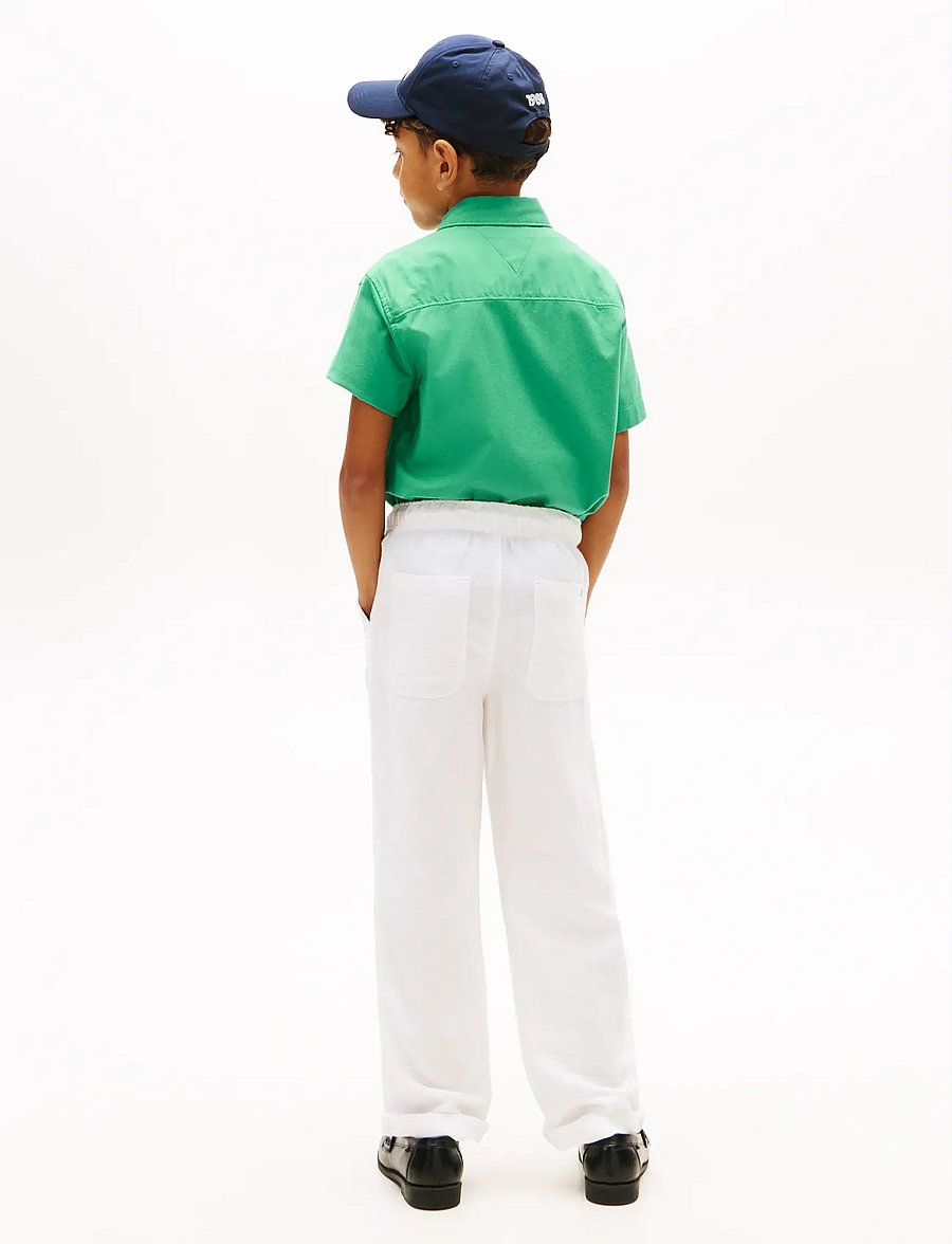 Tommy Hilfiger - LINEN VISCOSE PANT - linane riietus - white - 3