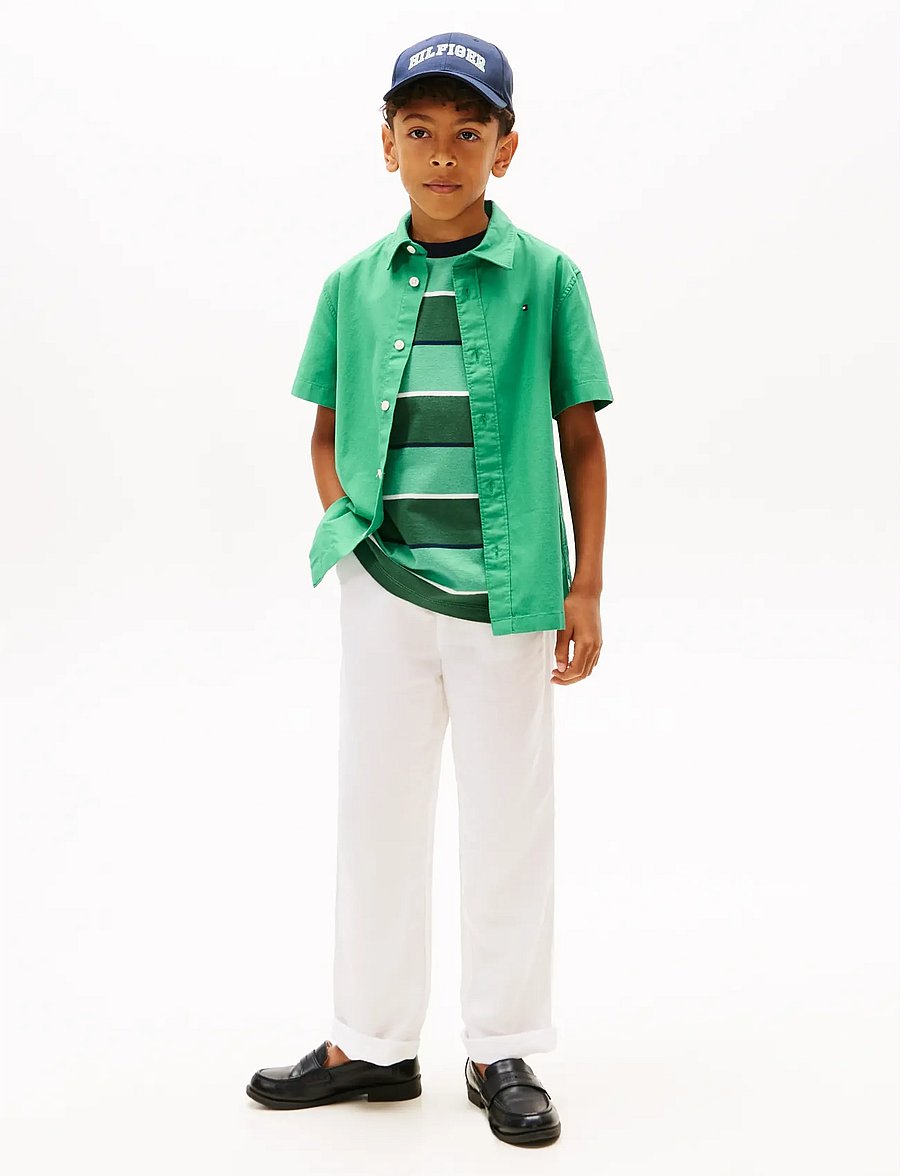 Tommy Hilfiger - LINEN VISCOSE PANT - linane riietus - white - 4