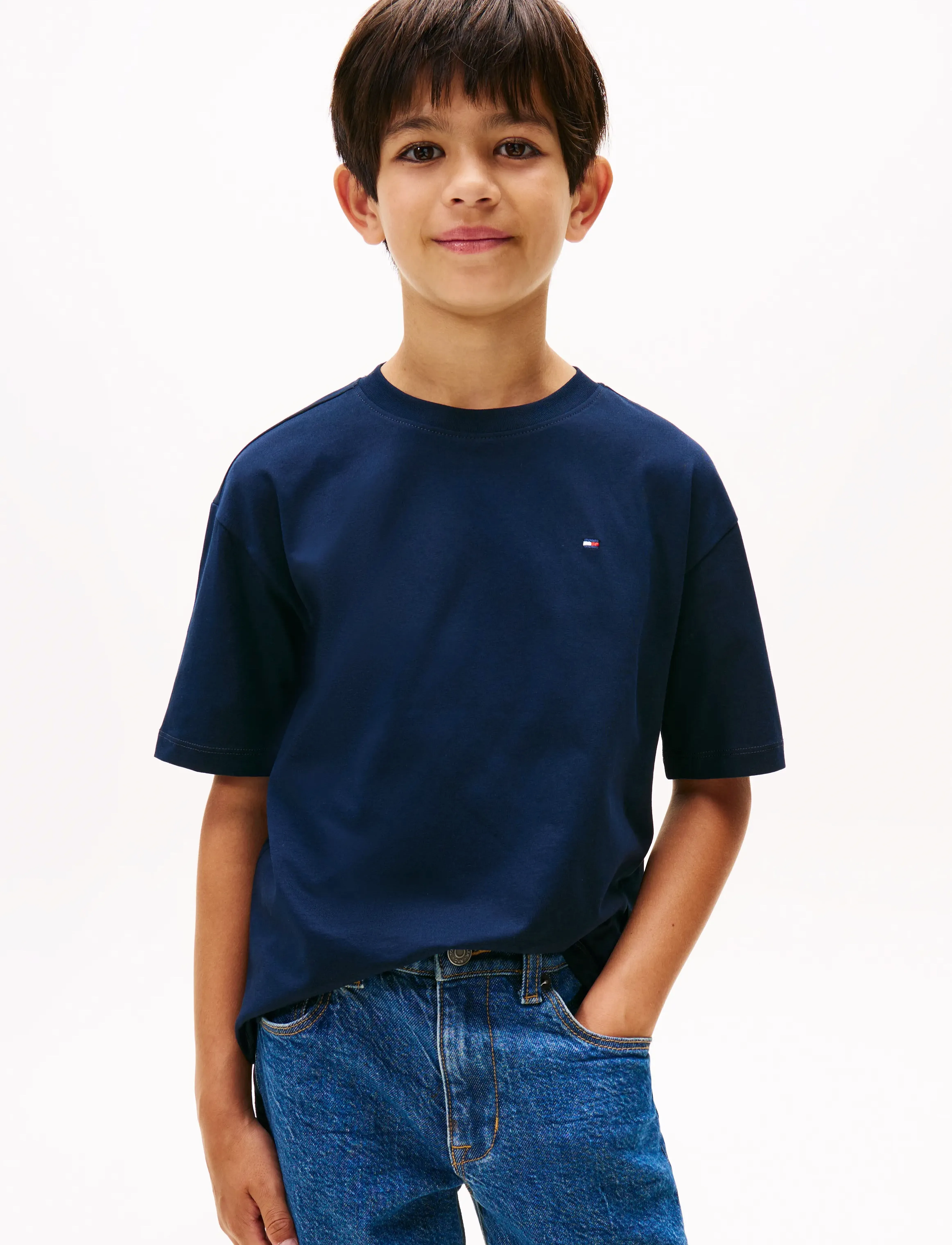 Tommy Hilfiger Essential Archive Fit Tee Ss, Børn, Essentiel T-Shirt, Sort, Str: 128